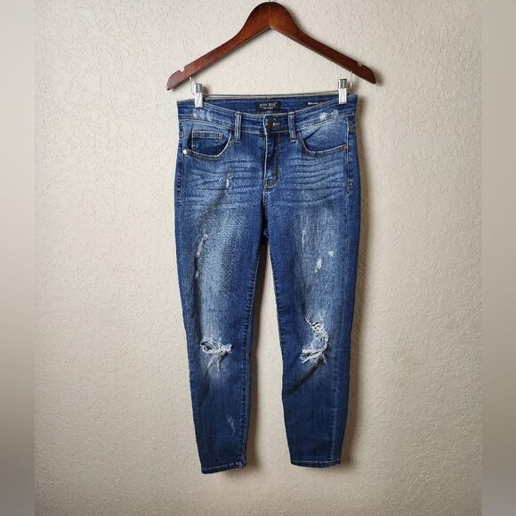 Judy Blue Relaxed Fit Distressed Destroyed Denim Jeans Blue Size 7/28 - Picture 1 of 7